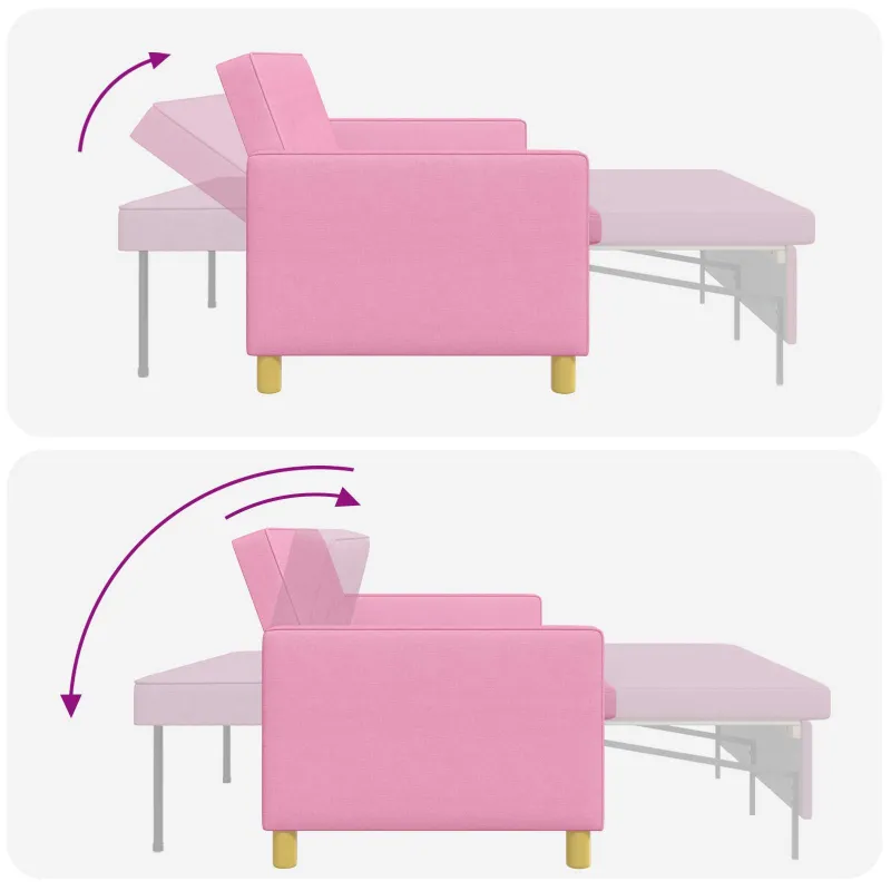 Ištraukiama sofa-lova Rožinė Audinys