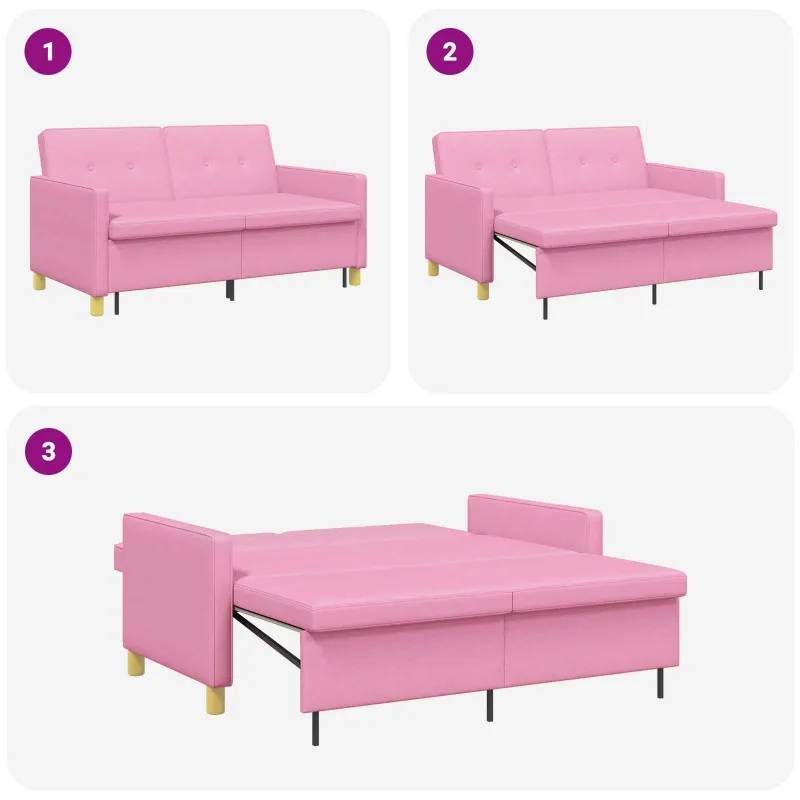 Ištraukiama sofa-lova Rožinė Audinys