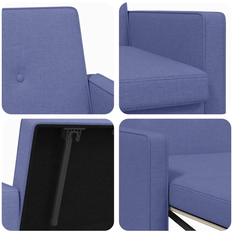 Ištraukiama sofa-lova Džinsinės mėlynos Audinys