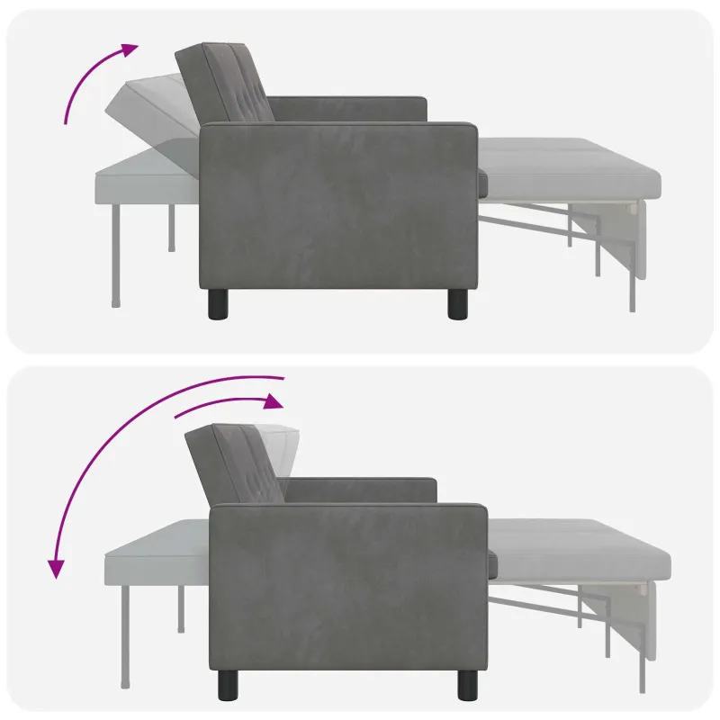 Sofa lova Tamsiai pilka Audinys