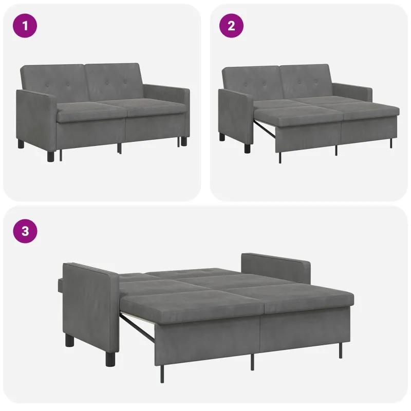 Sofa lova Tamsiai pilka Audinys