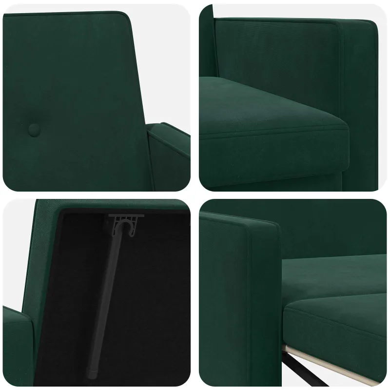 Sofa lova Tamsiai žalia Audinys
