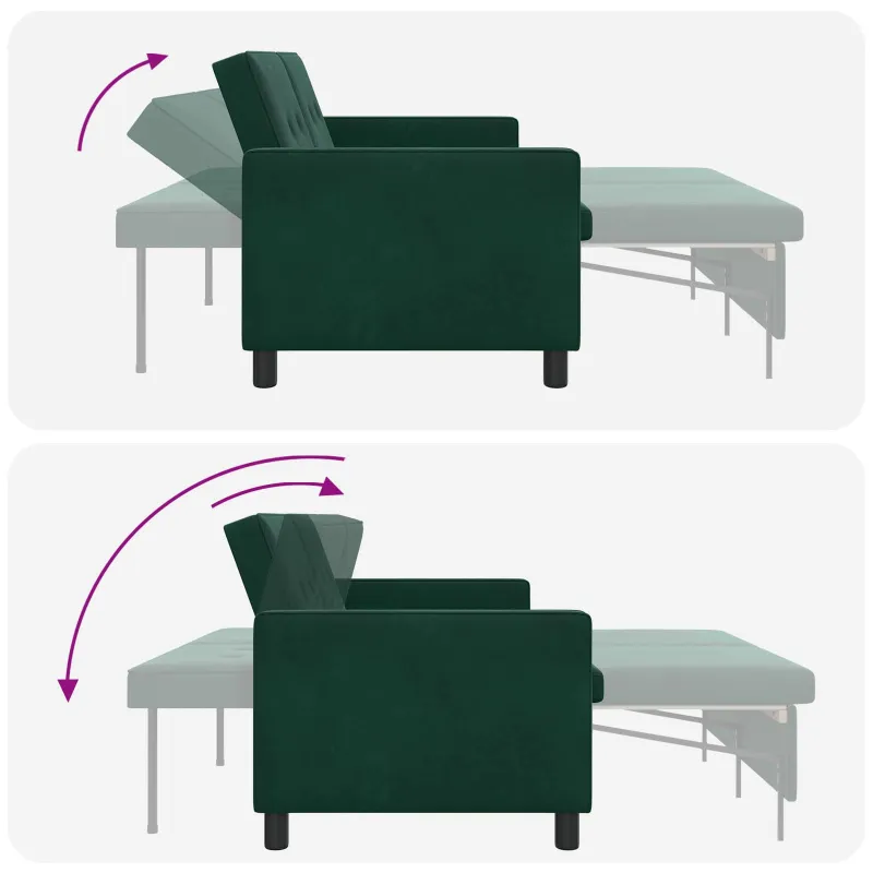 Sofa lova Tamsiai žalia Audinys