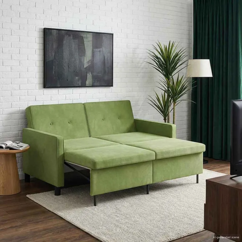 Sofa lova Šviesiai žalia Audinys
