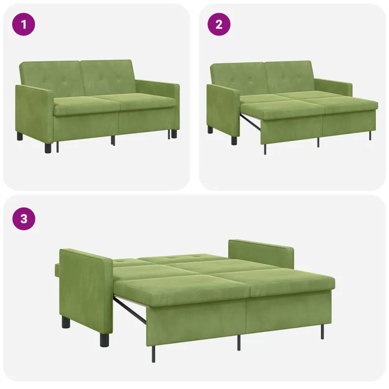 Sofa lova Šviesiai žalia Audinys