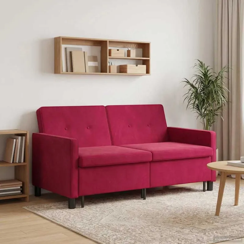 Sofa lova Vyno raudona Audinys