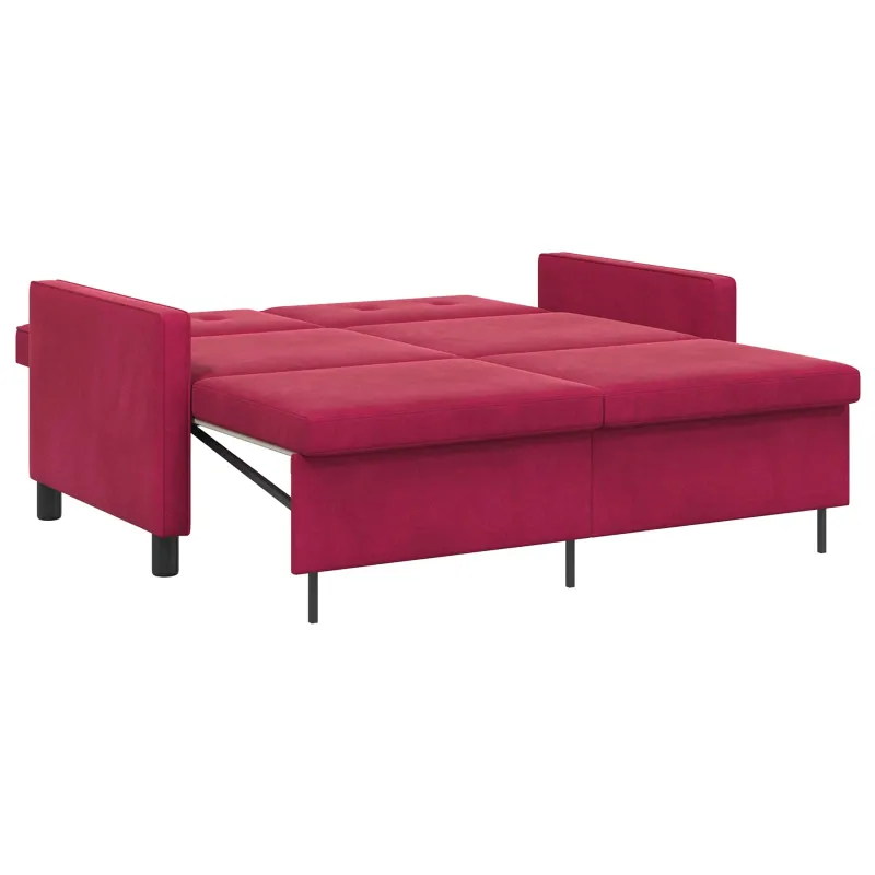 Sofa lova Vyno raudona Audinys