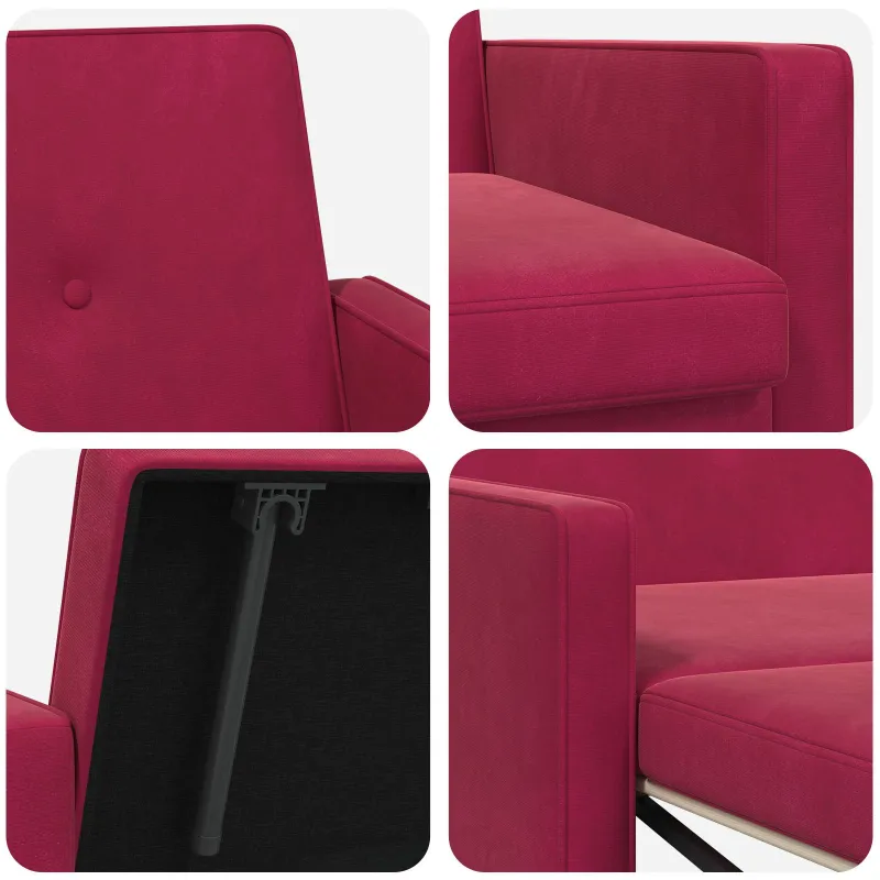 Sofa lova Vyno raudona Audinys