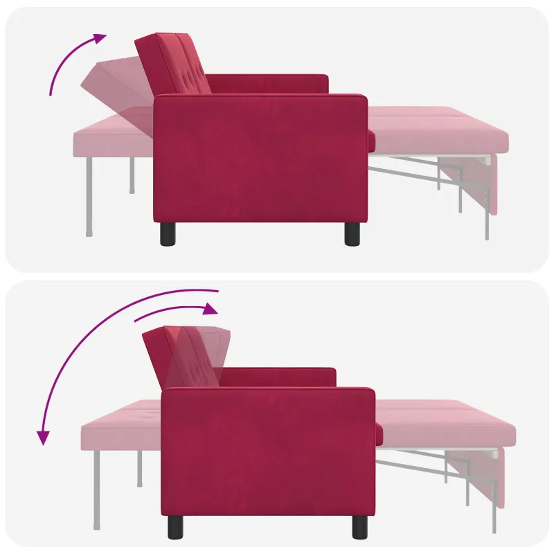 Sofa lova Vyno raudona Audinys