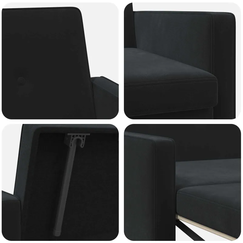 Sofa lova Juoda Audinys