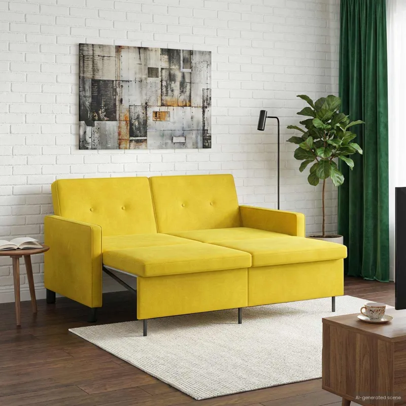 Sofa lova Geltona Audinys