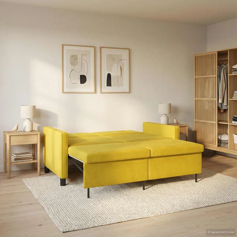 Sofa lova Geltona Audinys