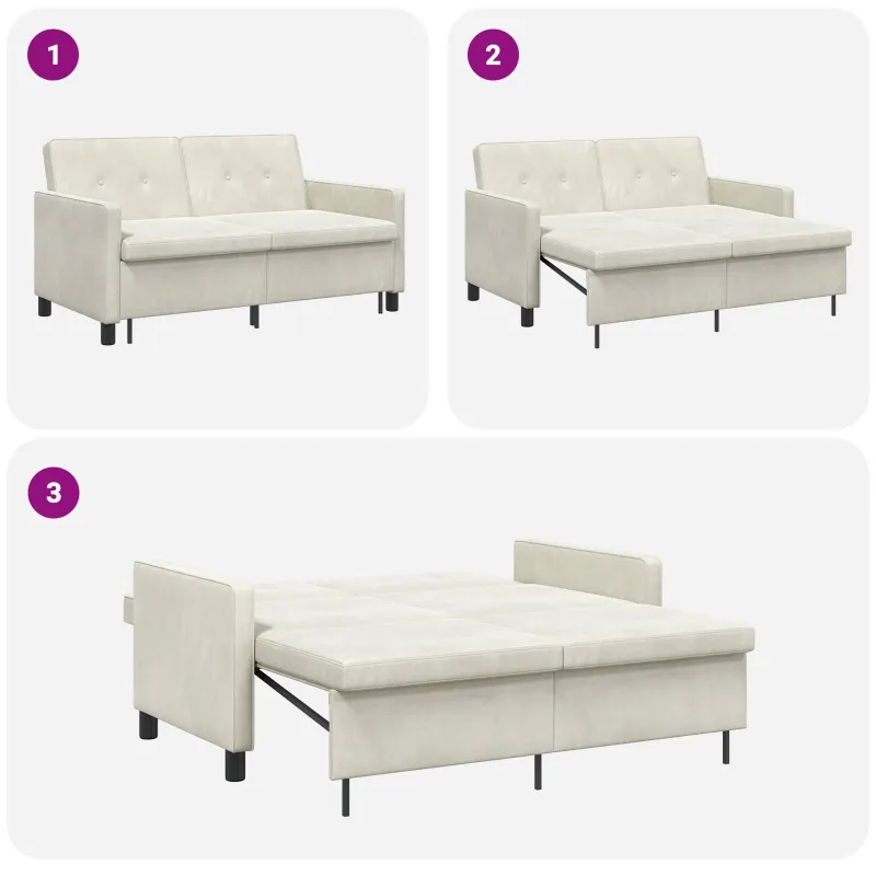 Sofa lova Kreminė Audinys