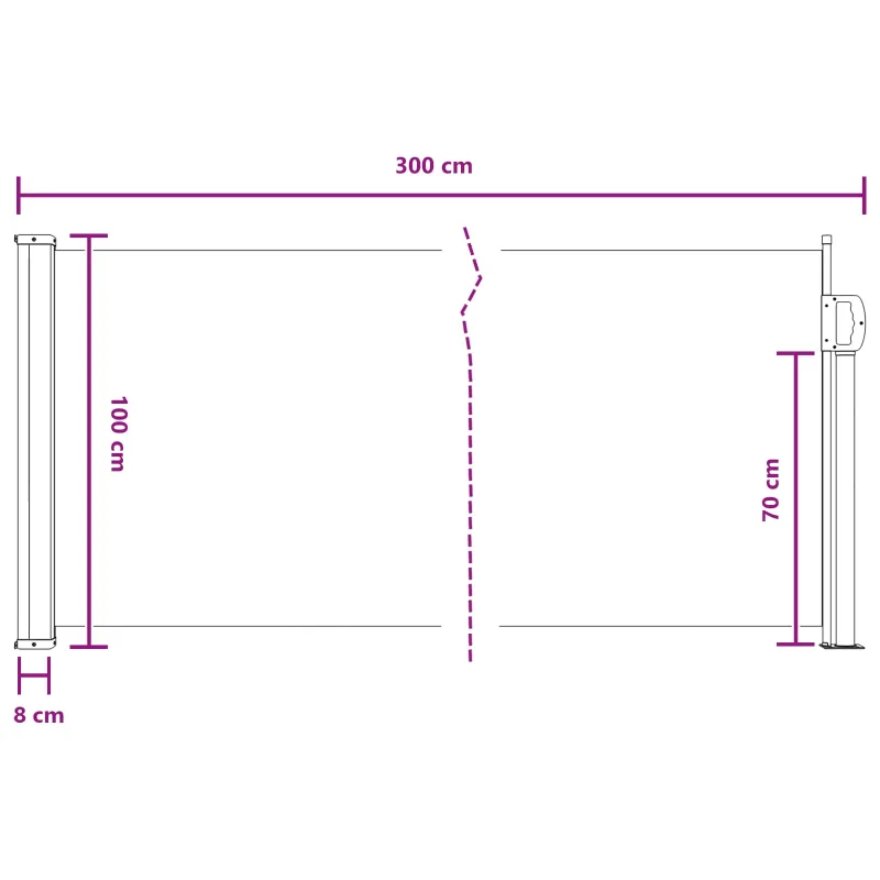 Ištraukiama šoninė užuolaida 300 x 100 cm Poliesteris