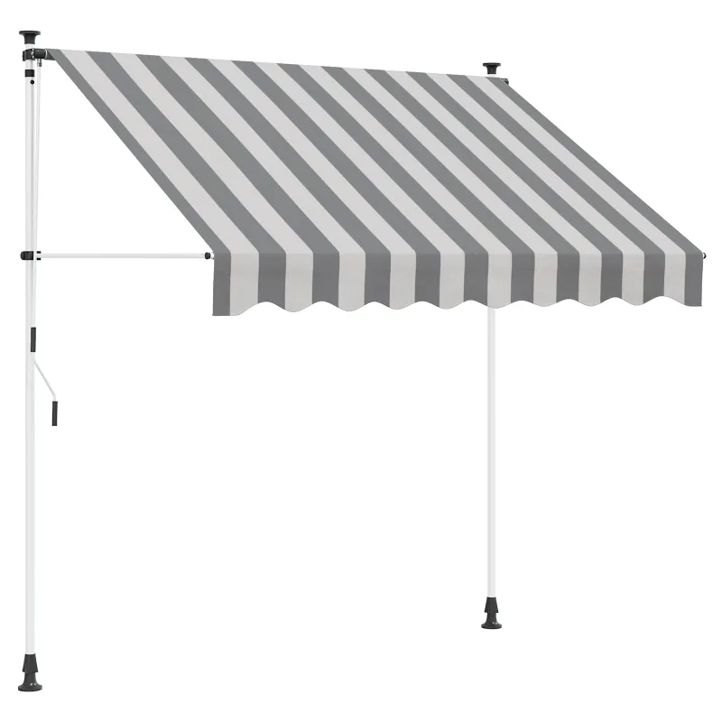 Rankinė sulankstoma markizė Antracito ir baltos 150 cm