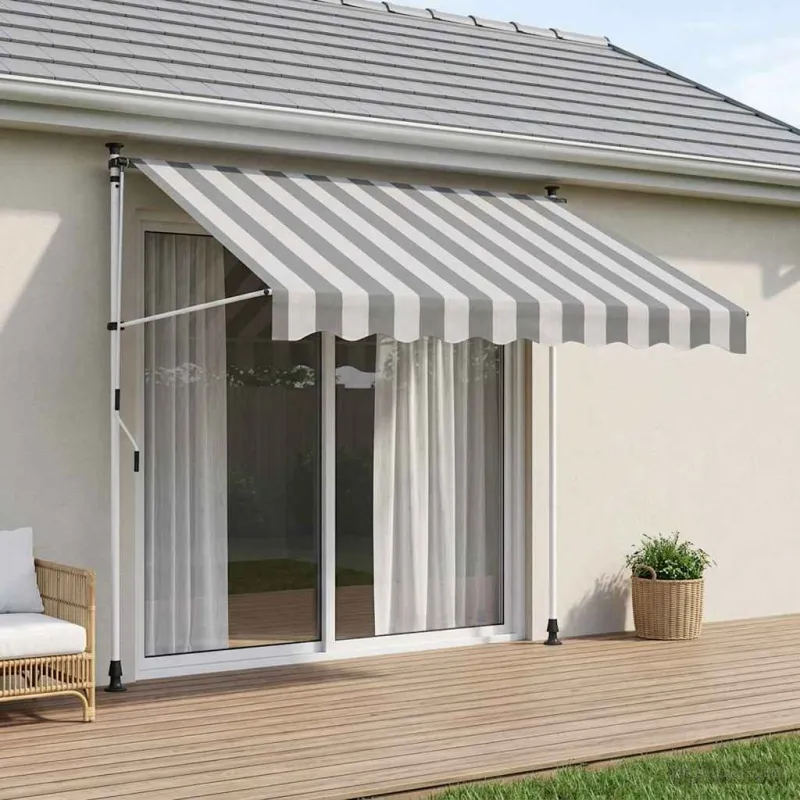 Rankinė sulankstoma markizė Antracito ir baltos 250 cm