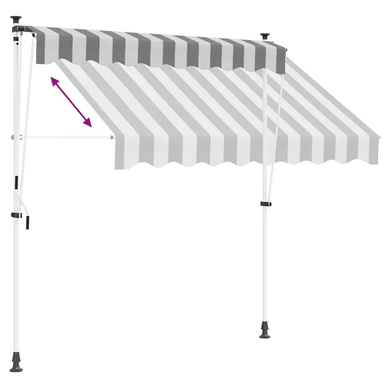Rankinė sulankstoma markizė Antracito ir baltos 300 cm