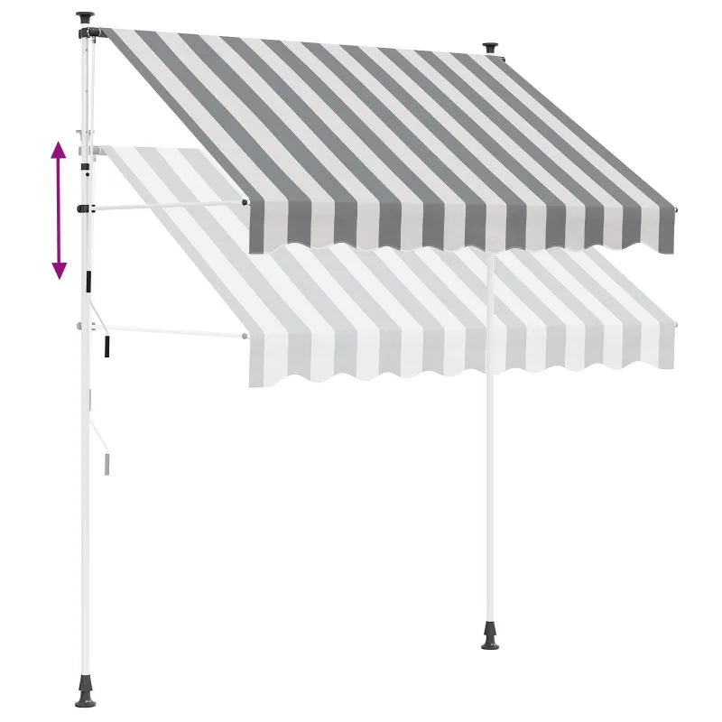 Rankinė sulankstoma markizė Antracito ir baltos 350 cm
