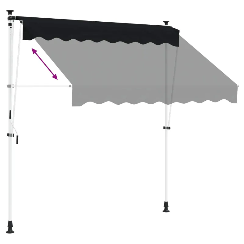Rankinė sulankstoma markizė Juoda 100 cm