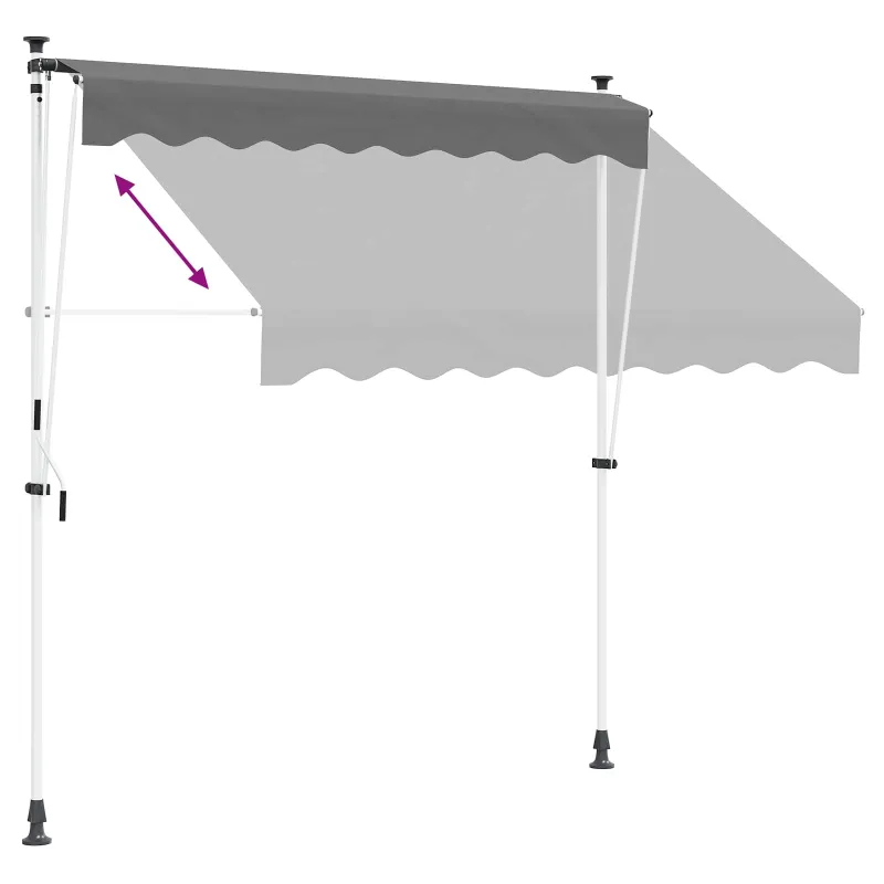 Rankinė sulankstoma markizė Šviesiai pilka 350 cm