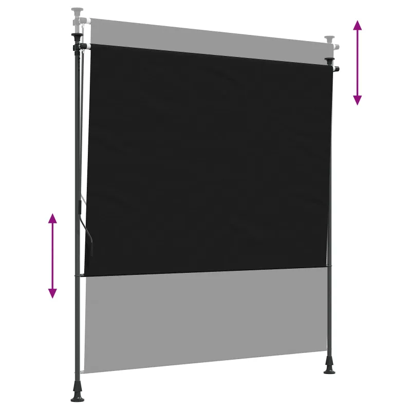 Lauko Ritininė Žaliuzė Juoda 150 x 270 cm