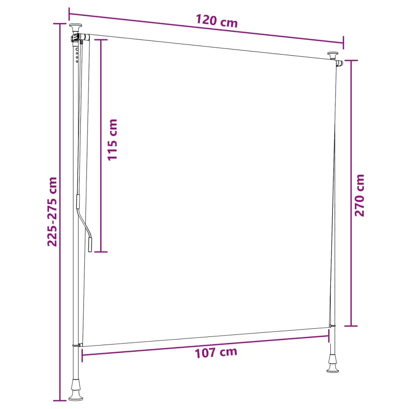 Lauko Ritininė Žaliuzė Šviesiai pilka 120 x 270 cm