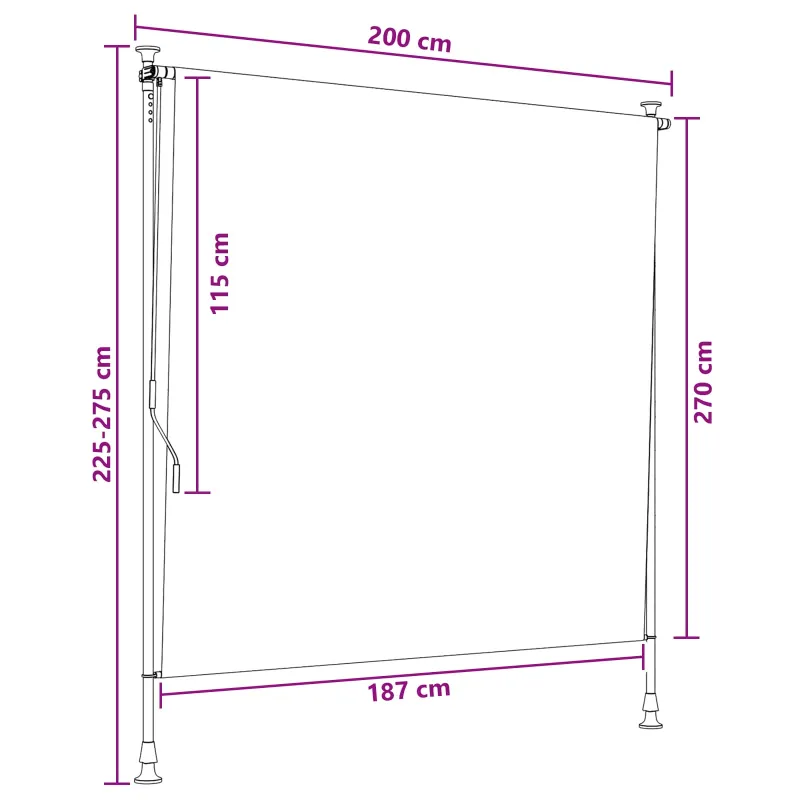 Lauko Ritininė Žaliuzė Įvairiaspalvis 200 x 270 cm