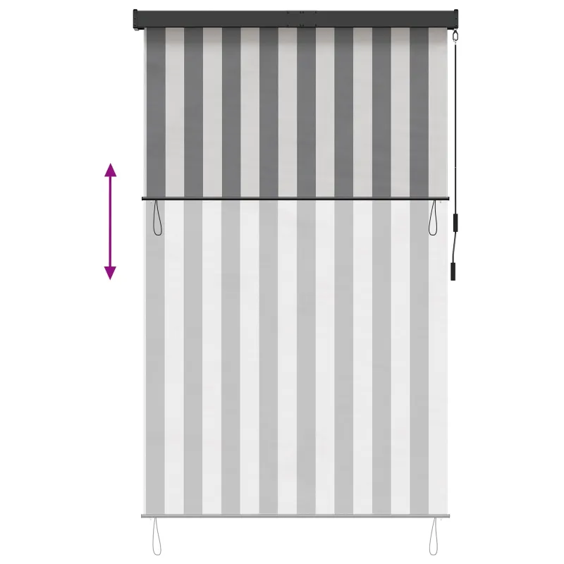 Roletas Antracito ir baltos 80 x 250 cm Audinys ir aliuminis