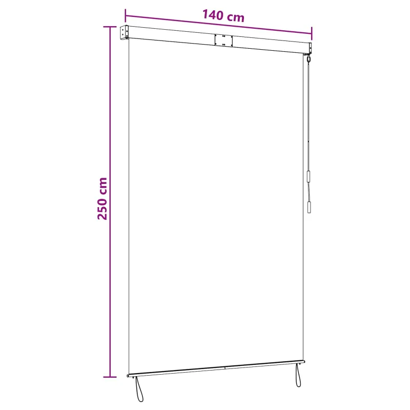 Roletas Antracito ir baltos 140 x 250 cm Audinys ir aliuminis