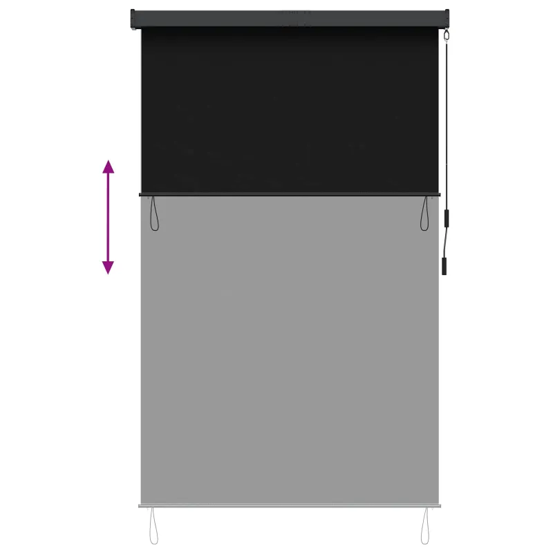 Roletas Juoda 180 x 250 cm Audinys ir aliuminis