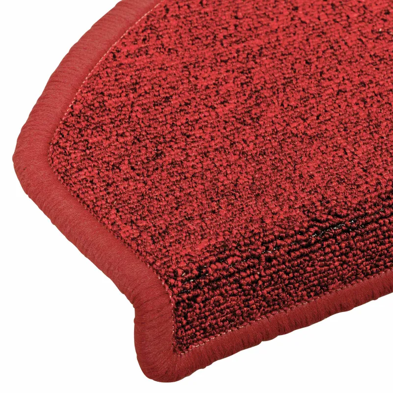 Savaime prilipantys laiptų kilimėliai Pusapvalis 15 pcs Raudona