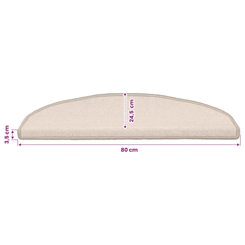 Savaime prilipantys laiptų kilimėliai Pusapvalis 15 pcs Taupe