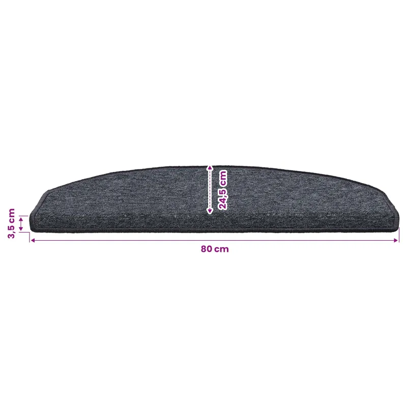 Savaime prilipantys laiptų kilimėliai 15 pcs 80 x 24,5 x 3,5 cm