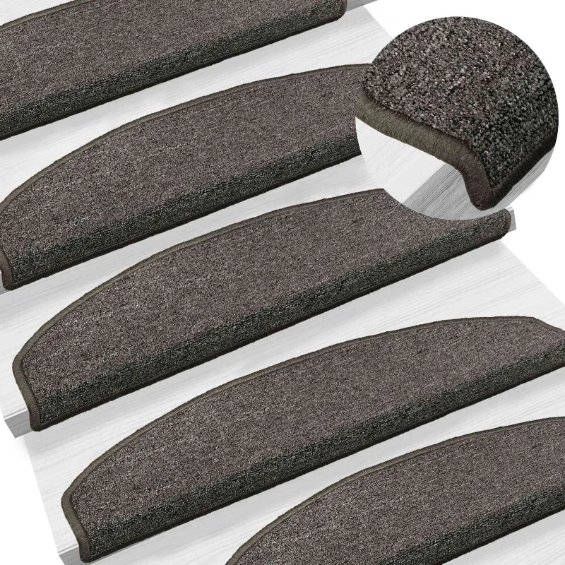 Savaime prilipantys laiptų kilimėliai 15 pcs Tamsiai pilka