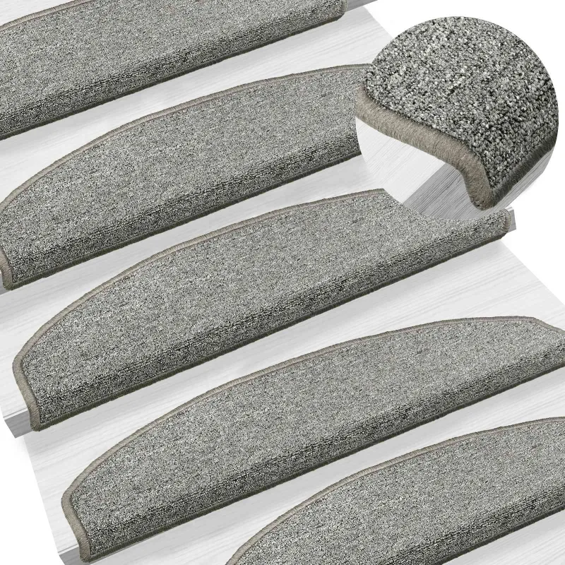 Savaime prilipantys laiptų kilimėliai 15 pcs Šviesiai pilka