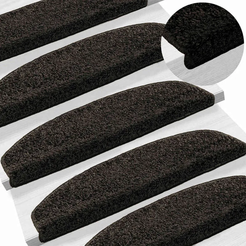 Savaime prilipantys laiptų kilimėliai 15 pcs Antracito