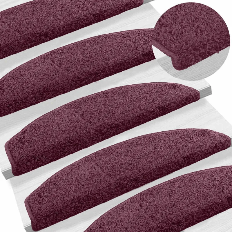 Savaime prilipantys laiptų kilimėliai 15 pcs Tamsiai violetinė
