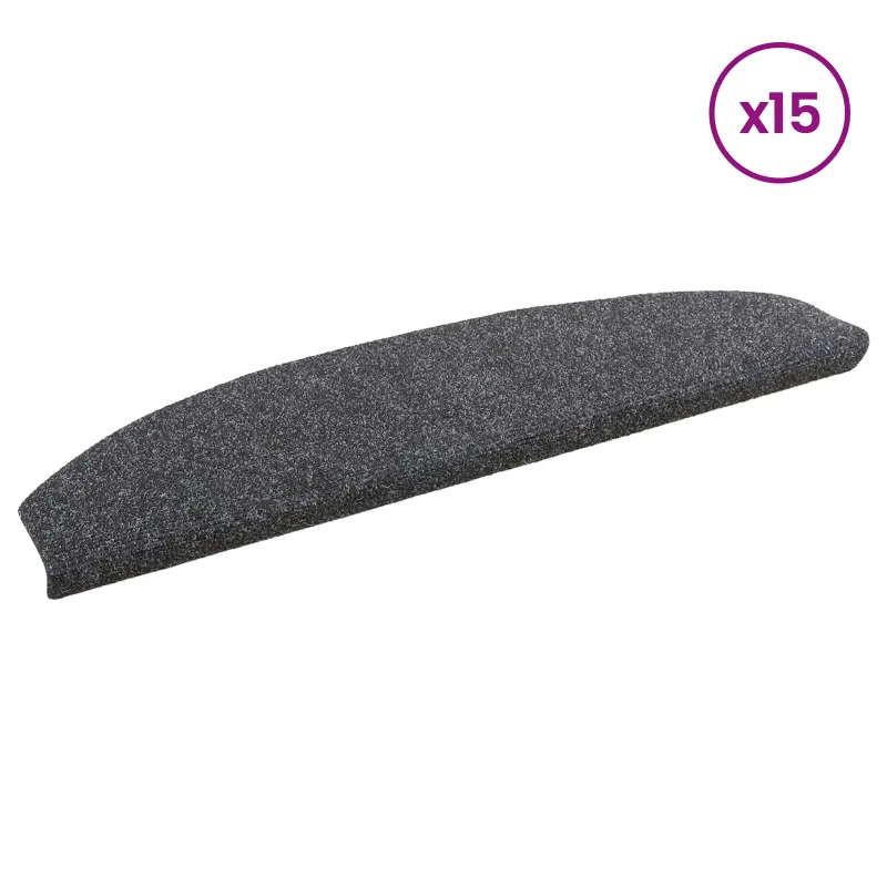 Savaime prilipantys laiptų kilimėliai 15 pcs Tamsiai pilka