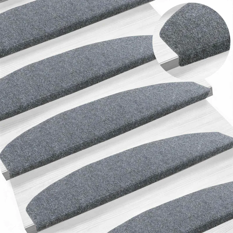 Savaime prilipantys laiptų kilimėliai 15 pcs Šviesiai pilka