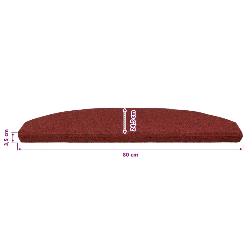 Savaime prilipantys laiptų kilimėliai 15 pcs Bordo raudona