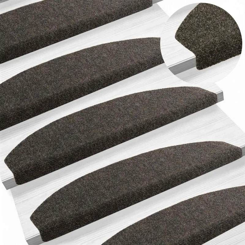 Savaime prilipantys laiptų kilimėliai 15 pcs Antracito