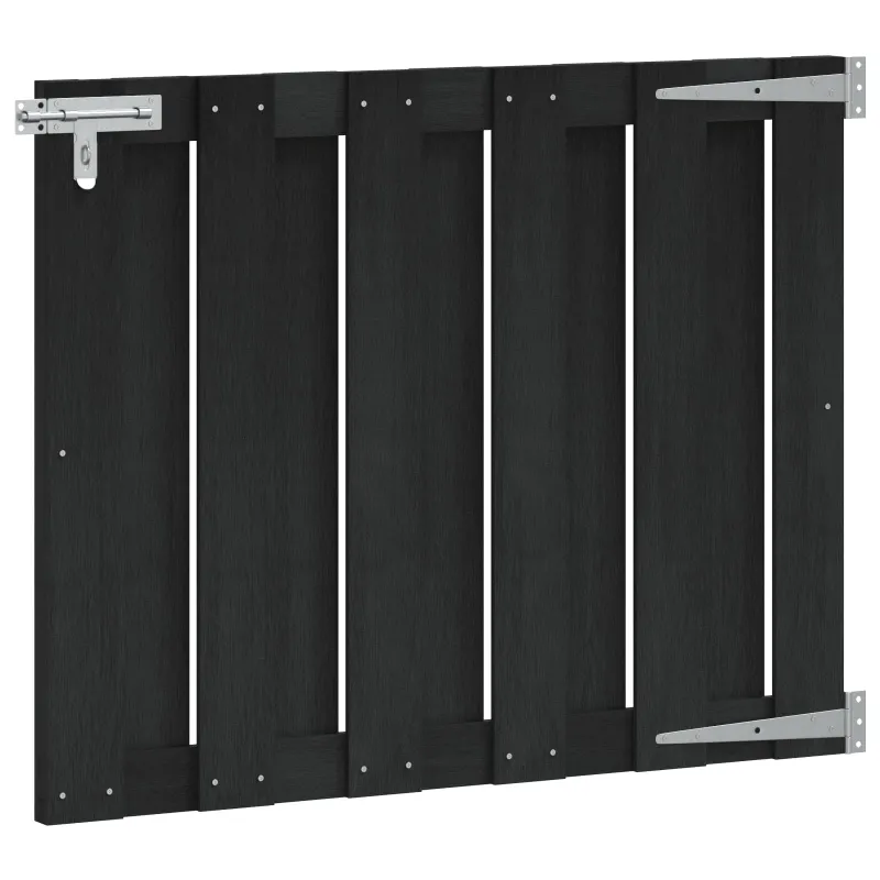 Sodo vartai 100 x 80 cm WPC ir aliuminis Juoda
