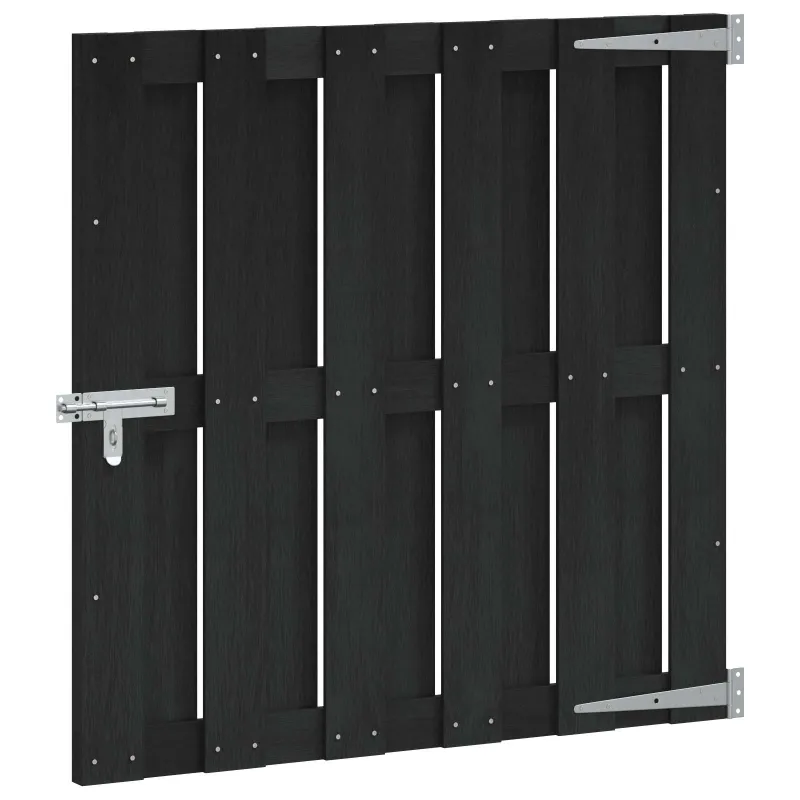 Sodo vartai 100 x 100 cm WPC ir aliuminis Juoda