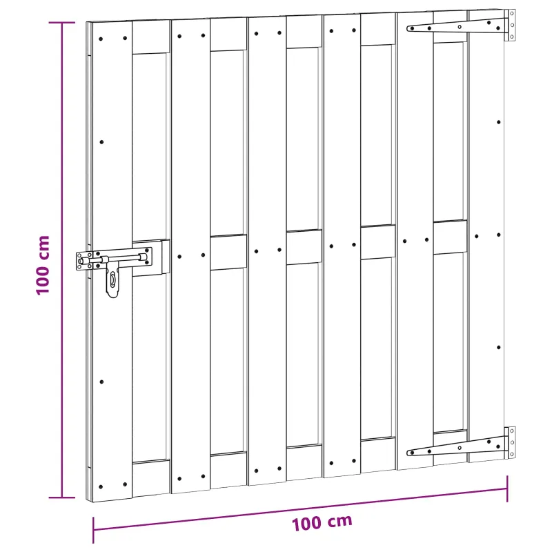 Sodo vartai 100 x 100 cm WPC ir aliuminis Juoda