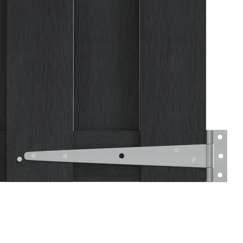 Sodo vartai 100 x 112 cm WPC ir aliuminis Juoda