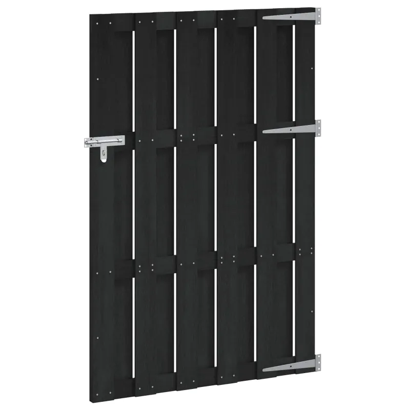 Sodo vartai 100 x 150 cm WPC ir aliuminis Juoda