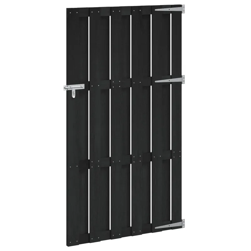 Sodo vartai 100 x 180 cm WPC ir aliuminis Juoda