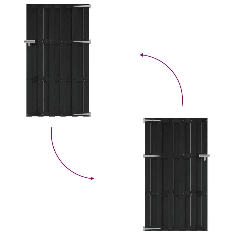 Sodo vartai 100 x 180 cm WPC ir aliuminis Juoda