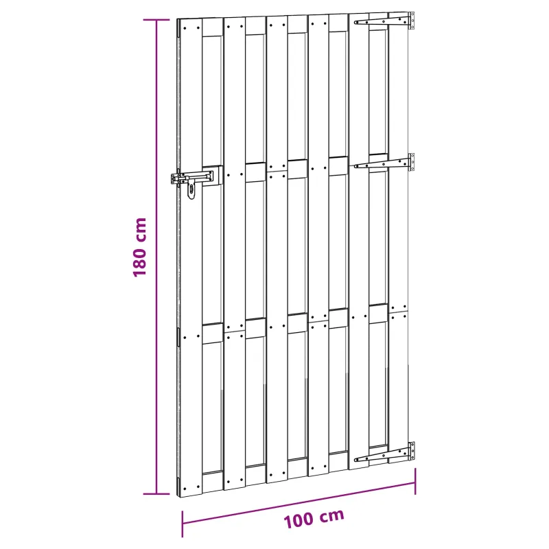 Sodo vartai 100 x 180 cm WPC ir aliuminis Juoda