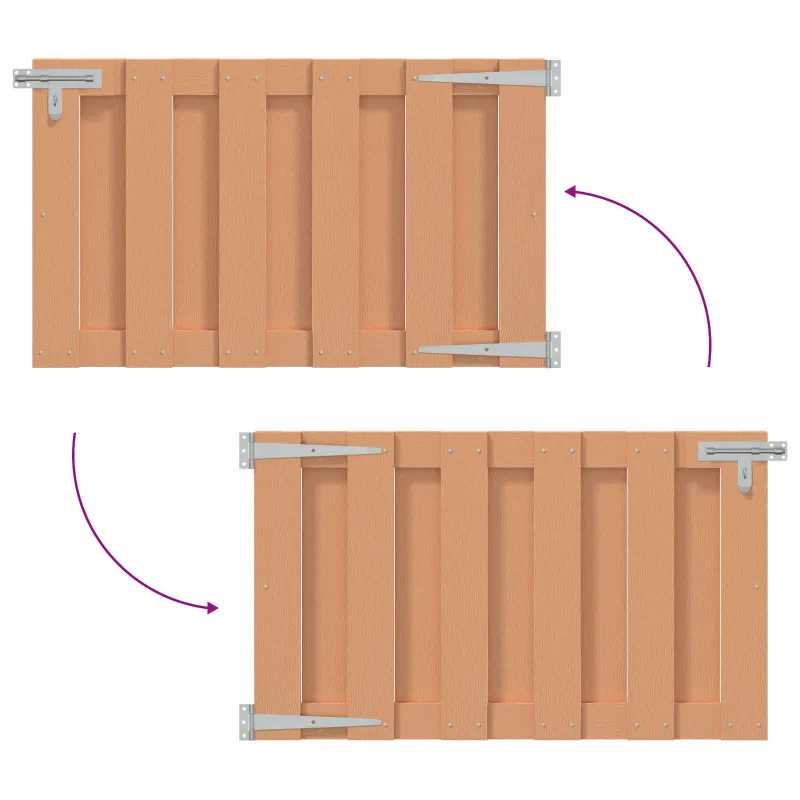 Sodo vartai 100 x 60 cm WPC ir aliuminis Ruda